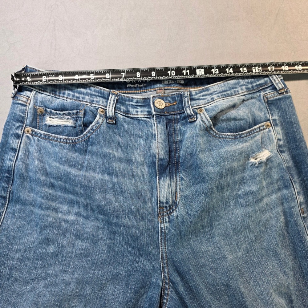 Torrid High Rise Straight Stretch Rigid Distressed Ripped Jeans Blue 14R - Picture 5 of 11